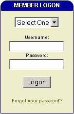 Logon The Member Logon area is where you enter your username (your email address) and password in order to access your records. 1. Select the FAMILY option from the Logon Type drop down box 2.