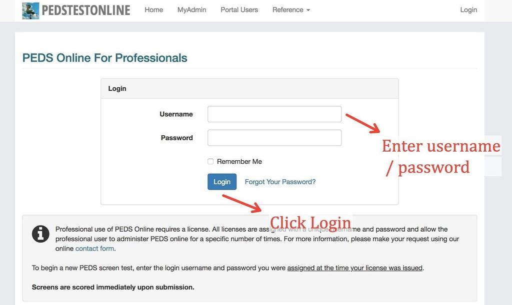 Step 2: Enter valid credentials on the login page and click Login.