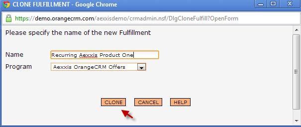 Click REFRESH to see your new Fulfillment. How to Create a Fulfillment for the Recurring Product Shipment l. Open the same Fulfillment again. Click on the ACTIONS Menu >Select Clone Fulfillment. m.