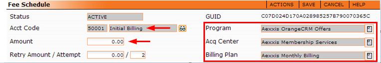 7. Create Fee Schedule for Initial Billing a. Open the Acquisition Center Go to the BILLING PLANS tab. b. Drop down and select your CONTINUITY Billing Plan. c.