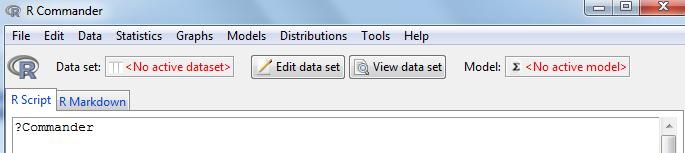 Creating a Dataframe in Rcmdr Rcmdr has a built-in spreadsheet tool