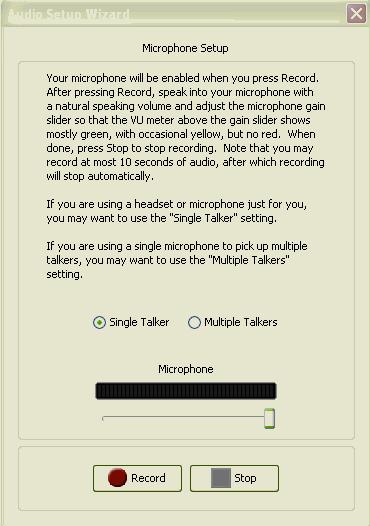 ! Click on record and record a message, then