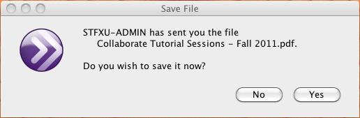 ! If you choose no and wanted to save it later, it stays in the file transfer library until the end of the class.