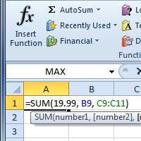 Excel 2010 Working with Basic Functions Working with Basic Functions Page 1 Figuring out formulas for calculations you want to make in Excel can be tedious and complicated.