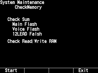 4. MAINTENANCE Check Memory Screen When the Start key is pressed, the instrument checks the flash memory and DRAM. During checking, the checked capacity (%) is displayed.