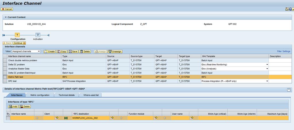 Main Screen of Interface Channel Monitoring Setup Current context Guided procedure to switch between configuration and activation Change the views, and do IF Channel operations
