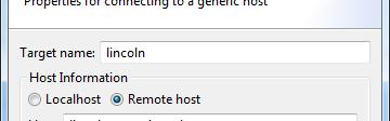 Remote Host Configuration Enter a connection name (can be