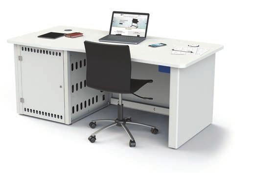 Centralised desk and media storage lectern Electronic, height adjustable desks with AV and IT