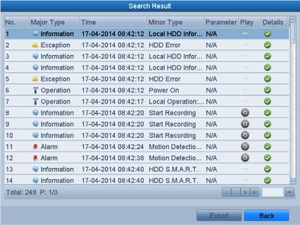 Step 4 The matched log files will be displayed on the list shown below. Up to 2000 log files can be displayed each time.