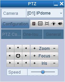 Figure 4-14 PTZ Control Panel You can refer to Table 4-1 for the description of the PTZ panel icons.