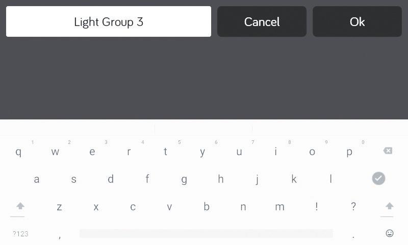 2. Press Edit to enter Edit page. 4. Long press the intended text, e.g., "Light Group 3". 3. Select the function to edit. 5.