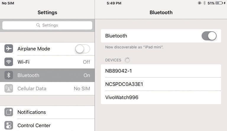 Pairing ios Mobile Device to DC 1. Enable "Bluetooth" in the system settings of the mobile device. 2.