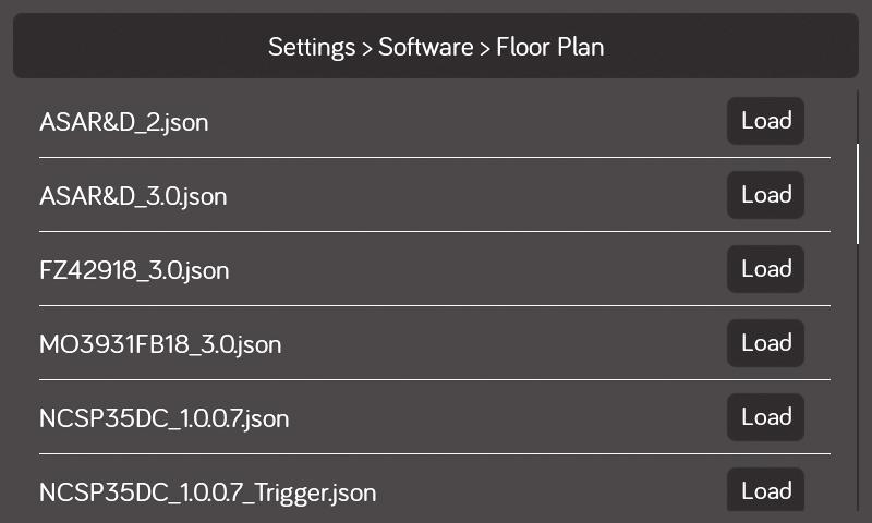 9. Press the App version to update the DC App. Press "Update". 11. Press Floor Plan to select a floor plan.