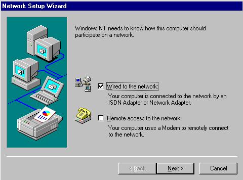 2. a. Choose type of network. b. Click "Next" 3. a. Click "Select from list.