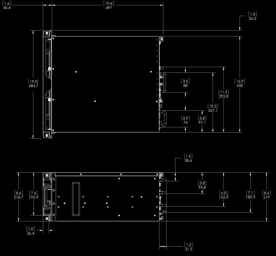 Dimensions: E6L Engine DXF Line Drawings Parameter Maximum Height Rack Spaces Maximum Width Depth with Bezel