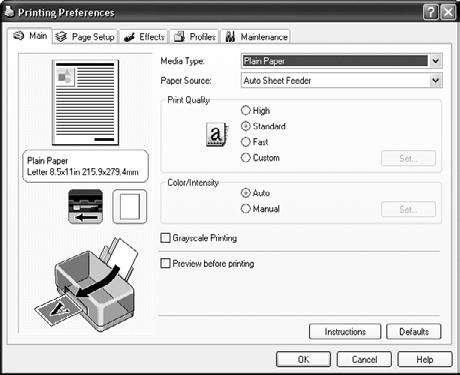 3 Select Print on the application software s File menu.