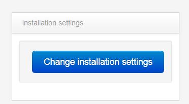Clicking the Change Installation Settings button in the bottom right corner,