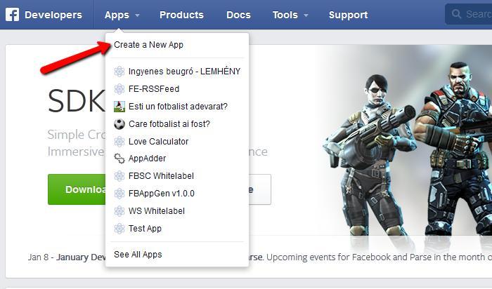 the user interface of Facebook Developers. Do not forget to click on Save changes.