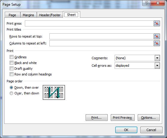 Autofill and Relative / Absolute Cell References Once Print Area or Page Breaks are as required, go to the Page Setup dialogue to make