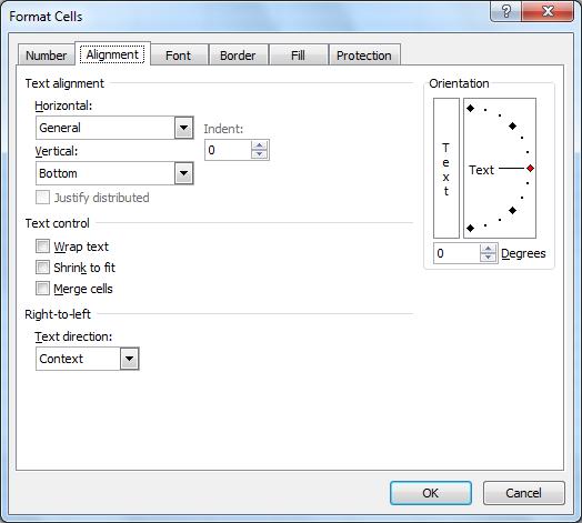 Faster Ways to Navigate Default Cell Alignment By default Excel right-aligns numbers, or other content it regards as a number, such as Dates, and left aligns