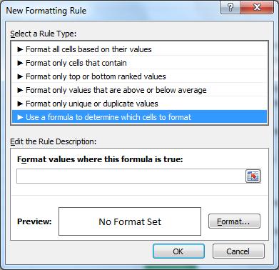 Conditional Formatting To set up this type of conditional formatting, first select the data where you want the formatting to show On the Home Tab,