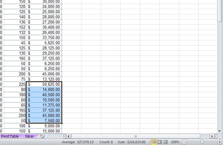 worksheet Right click the Status Bar and select the type of calculations