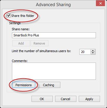 Click on the Advanced Sharing button.