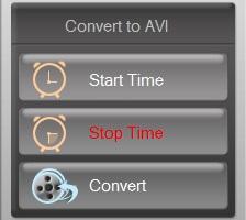 Decide how long the recorded video you want to transcode, and left click Stop time and select Convert.