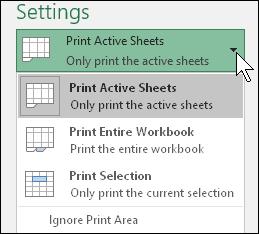 If you choose the File Print command from the menu bar, you can specify Active sheet(s), Selection, Entire workbook, or print multiple copies of any of the three.