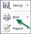 Press [ CTRL + ENTER ] Working with Print Preview 1. Click the Office button.