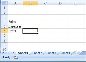 13. Click on each sheet tab to check for text and formulas on each sheet.