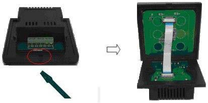 2.With DMX signal typical application Installation Method 1.Open the touch panel As shown in figure, use screwdriver in touch panel gently pry gaps, take the panel. 2.