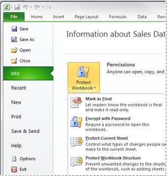 Microsoft Office Backstage View o Backstage view is where you can create new files, open existing files, save and save as, send, protect your worksheet/book, print preview, print files, set options