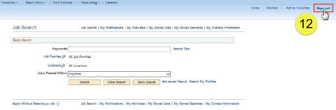Step 12 12.1 After cmpleting the applicatin prcess, make sure t sign ut by clicking the Sign ut link.