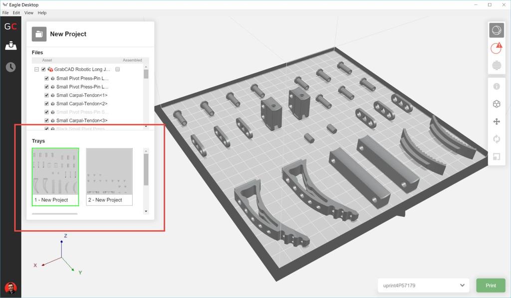 GrabCAD Print: Intuitive 3D printing software for Professionals Read native CAD files Locate the part on the tray: auto placement, rotate, scale, duplicate,