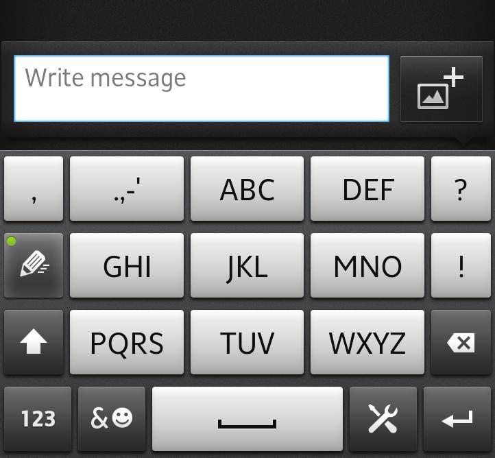 To enter text using the Gesture input function 1 When you enter text using the on-screen keyboard, slide your finger from letter to letter to spell the word you want to write.