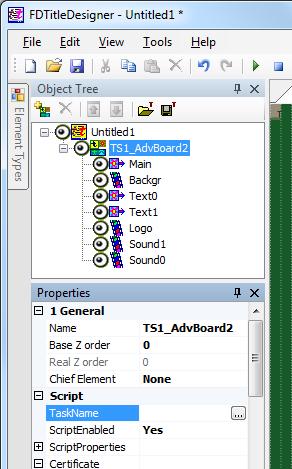 the title elements contained within the TS1_AdvBoard2 script object will be displayed on the working area.