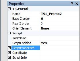 6. To start setting up the script parameters, in the Object Tree window (1) click on the
