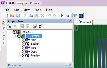 in the working area of the project title elements of the TS1_Promo3 scripted object are displayed.