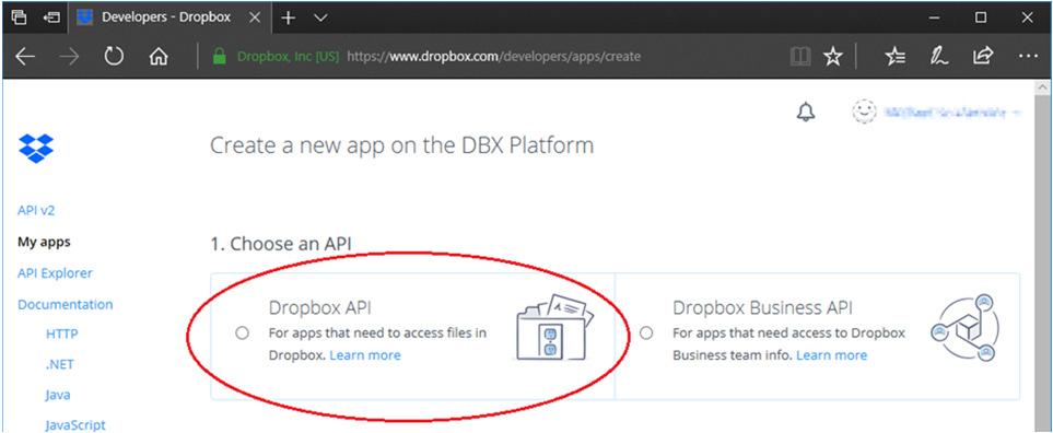 Select Dropbox API Digifobpro User Instructions - WiFi Module Page - 12 You will now be