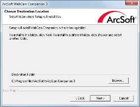 Select and click ArcSoft WebCam Companion