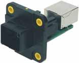 housing bulkhead mounting Compact, flat seal, 2 x RJ45-jacks mounting on PCB board drillings for