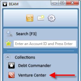 clicking on Venture Center: In the Venture Center click the Load Portfolio Preview button in