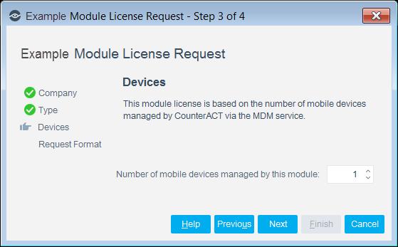 Enter this number in the Devices pane of the Module License Request wizard, in the Console Modules pane.