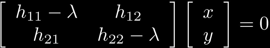 eigenvectors of H Define shifts with the smallest and largest