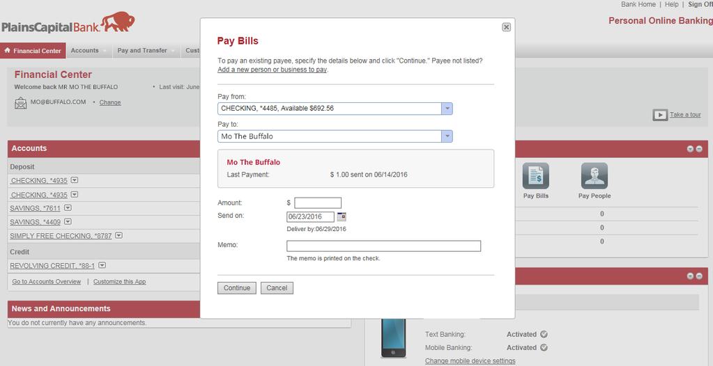 Bill Pay WHAT S NEW? After the upgrade, you ll notice that you can access Bill Pay quickly and easily right from your new Online Banking homepage.