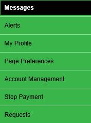 Account Services The Account Services section of the online banking system is designed to help you manage your online account profile and page preferences, view and