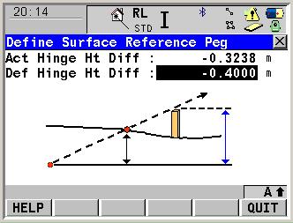 RoadRunner Reference point Surface (GNSS and TPS) Additional Slope method: Reference Point in relation to Slope surface (Road) With the Slope Method Reference Point Surface the peg (Nail) is staked