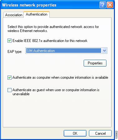 Figure E-8 Wireless Network Properties Screen (Authentication Tab) Step 2 Step 3 Step 4 Check the Enable IEEE 802.