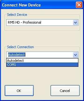 Figure 25 - From Select Connection press on drop-down menu and select